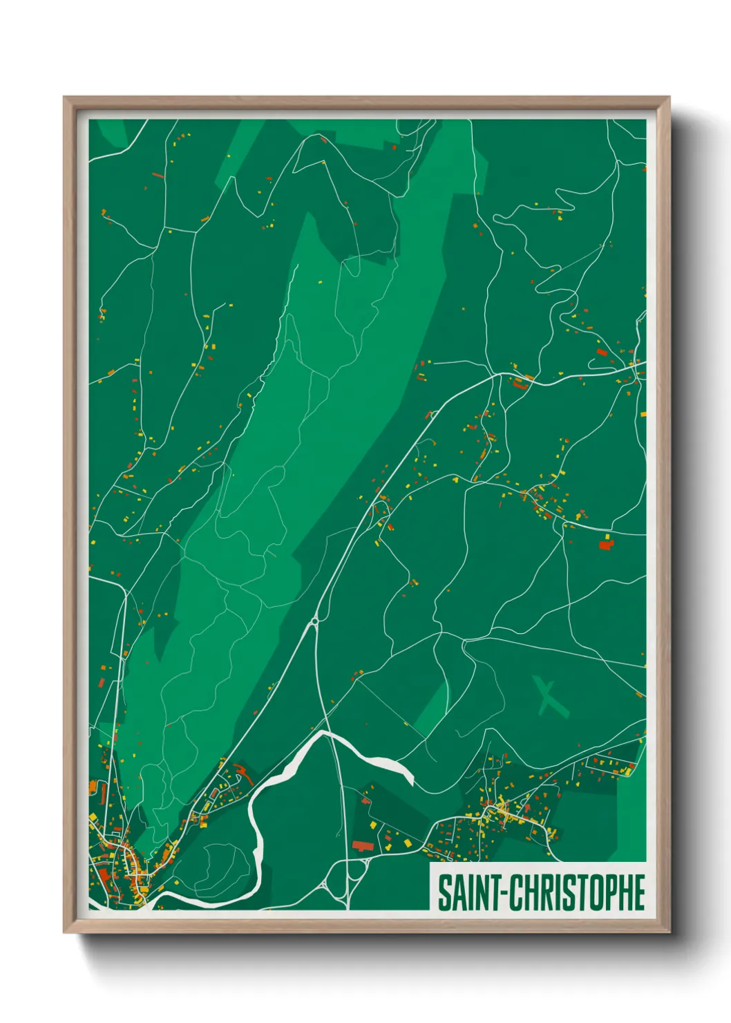 Une affiche de carte sur Saint-Christophe