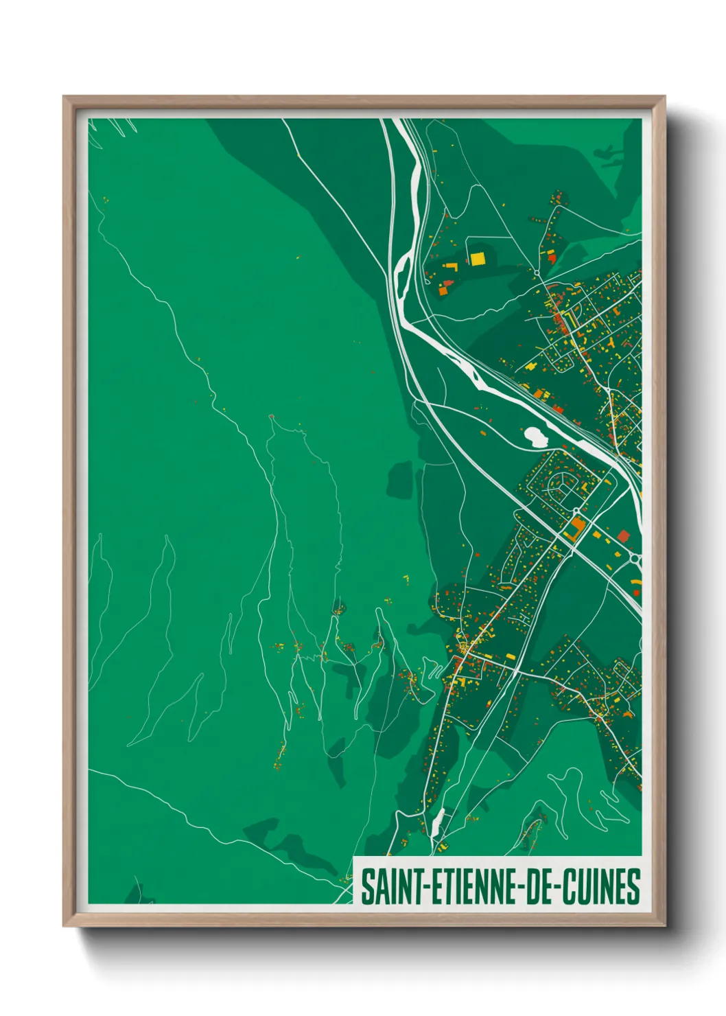 Une affiche de carte sur Saint-Etienne-de-Cuines