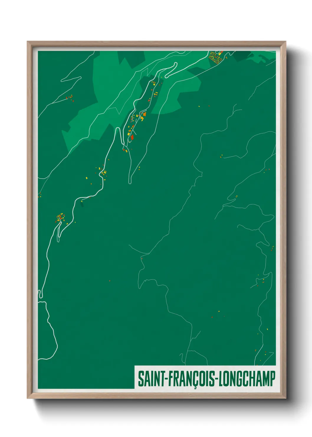 Une affiche de carte sur Saint-François-Longchamp