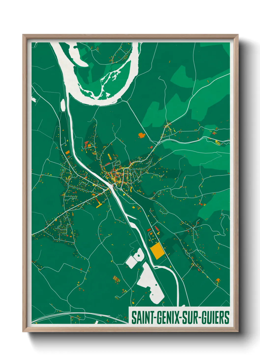 Une affiche de carte sur Saint-Genix-sur-Guiers