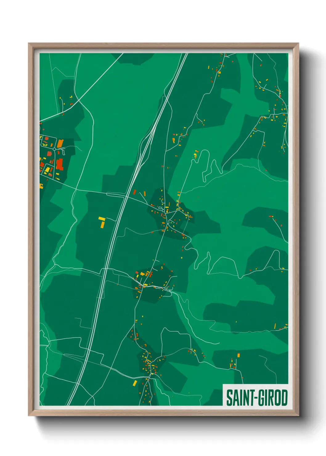 Une affiche de carte sur Saint-Girod