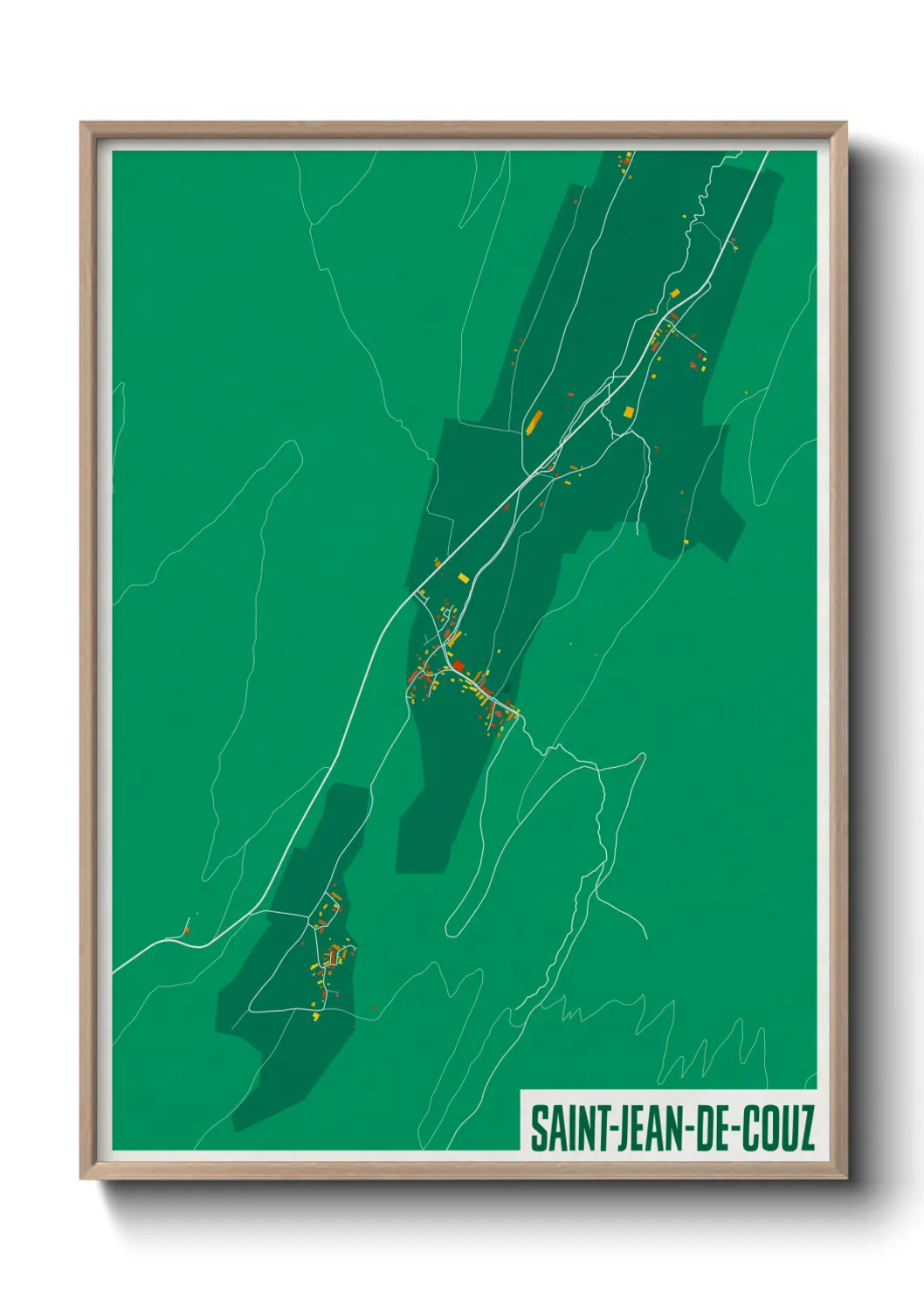 Une affiche de carte sur Saint-Jean-de-Couz