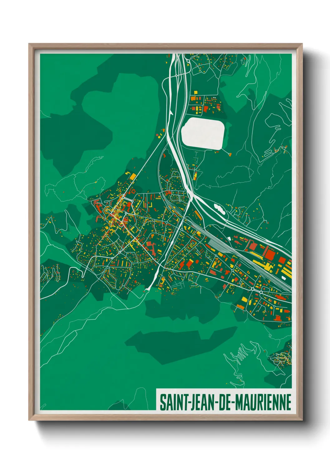 Une affiche de carte sur Saint-Jean-de-Maurienne