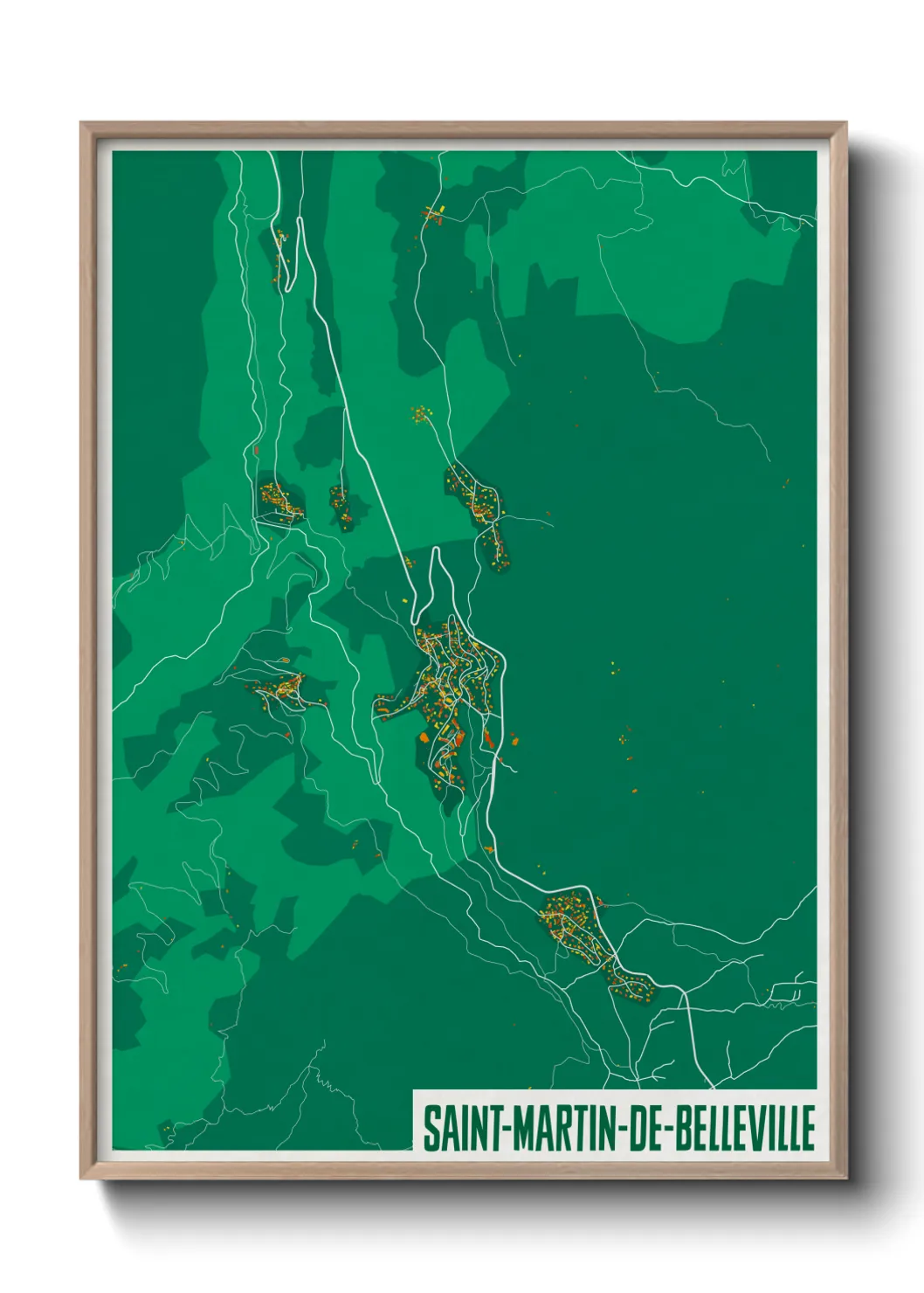 Une affiche de carte sur Saint-Martin-de-Belleville