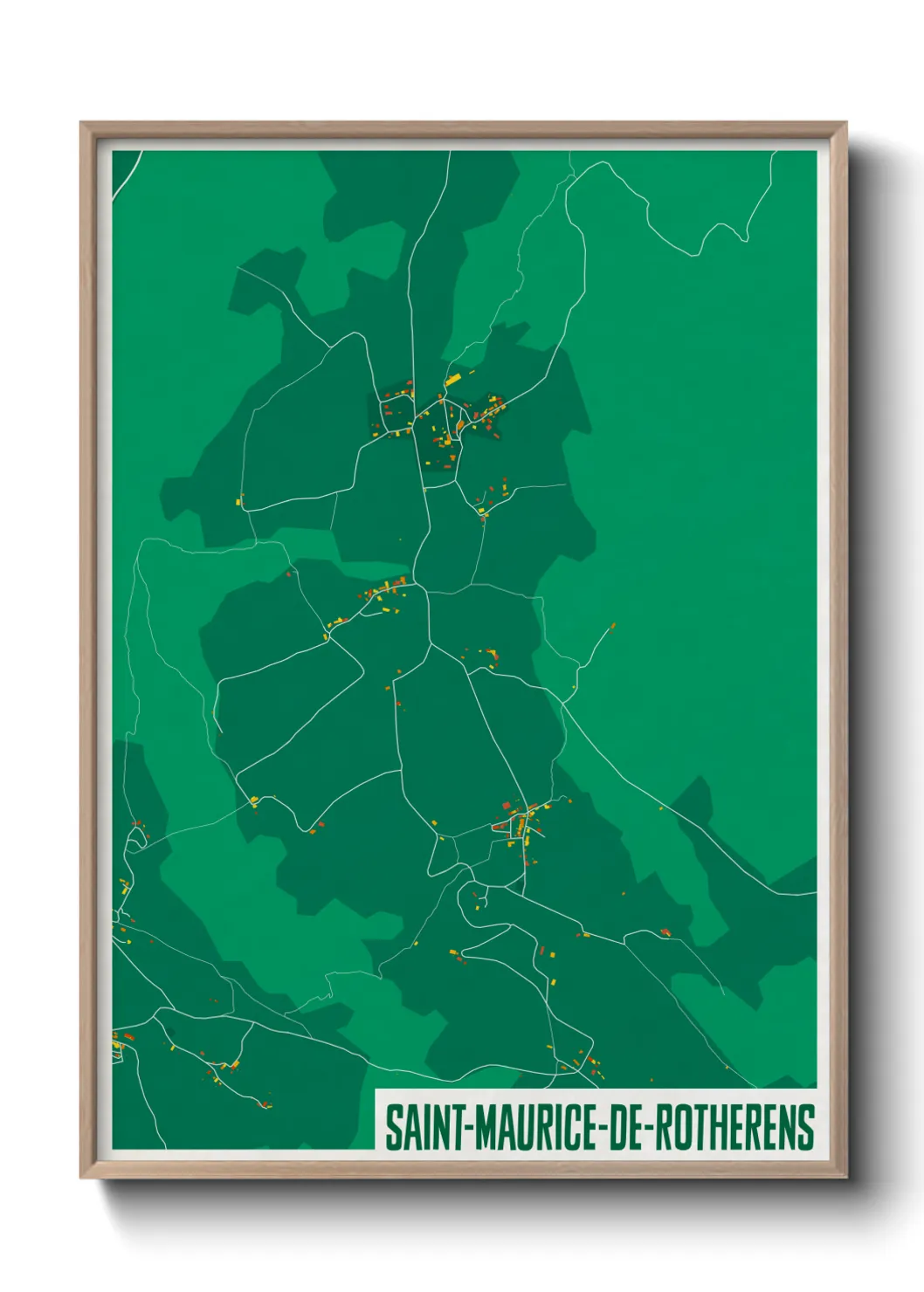 Une affiche de carte sur Saint-Maurice-de-Rotherens
