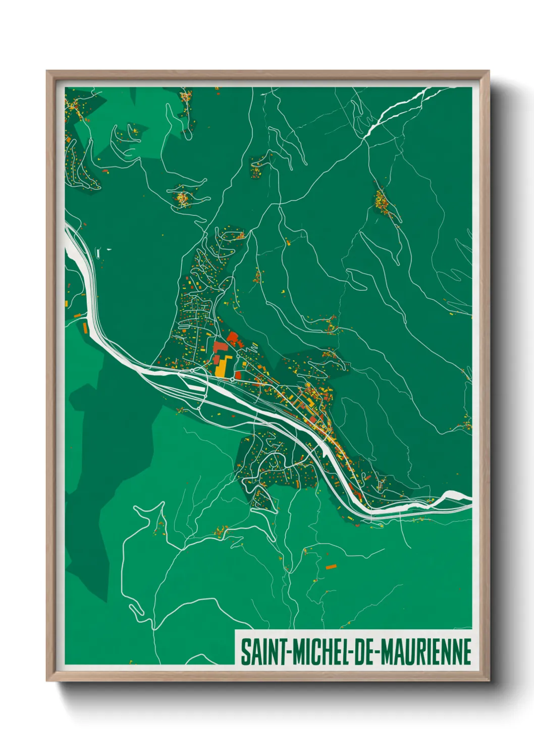 Une affiche de carte sur Saint-Michel-de-Maurienne