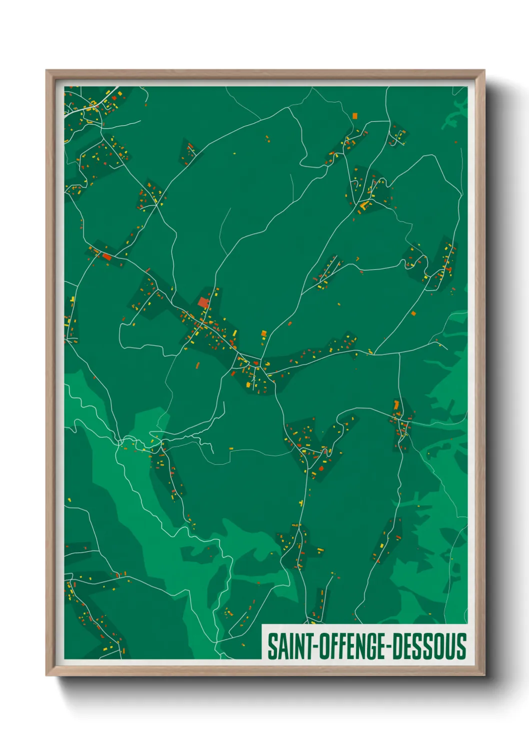 Une affiche de carte sur Saint-Offenge-dessous
