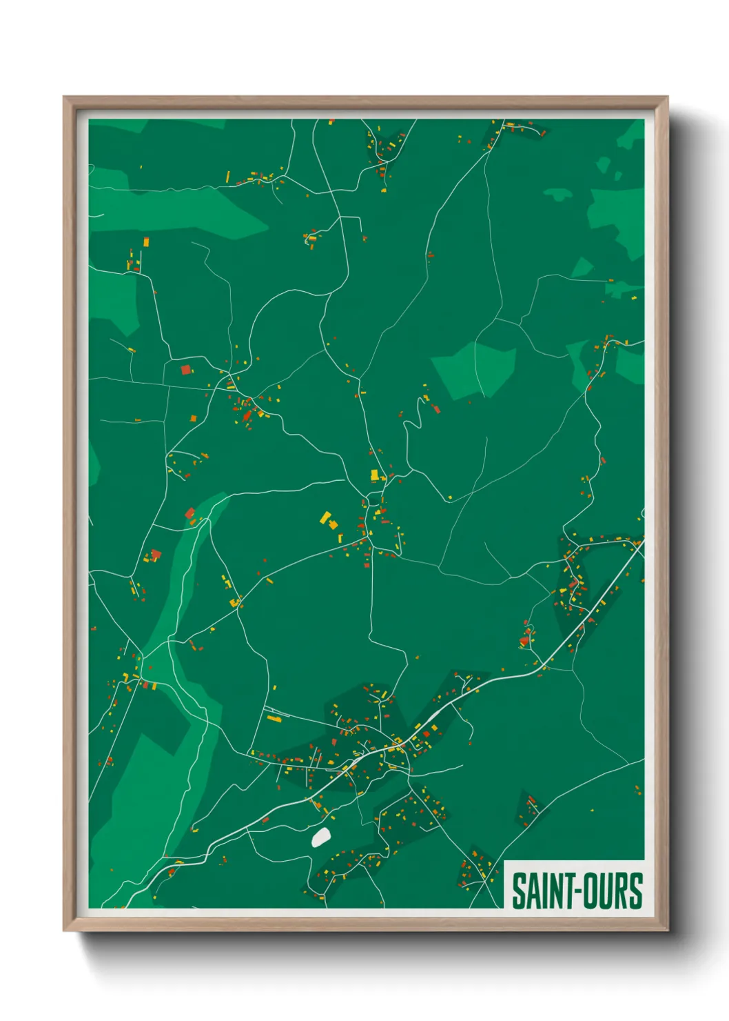 Une affiche de carte sur Saint-Ours