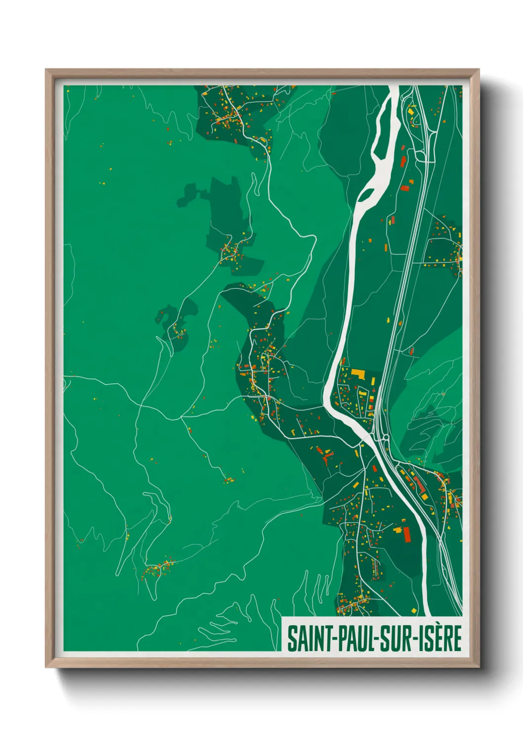 Une affiche de carte sur Saint-Paul-sur-Isère