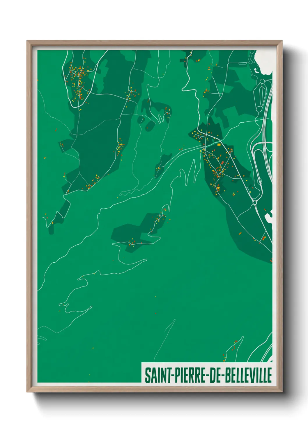 Une affiche de carte sur Saint-Pierre-de-Belleville