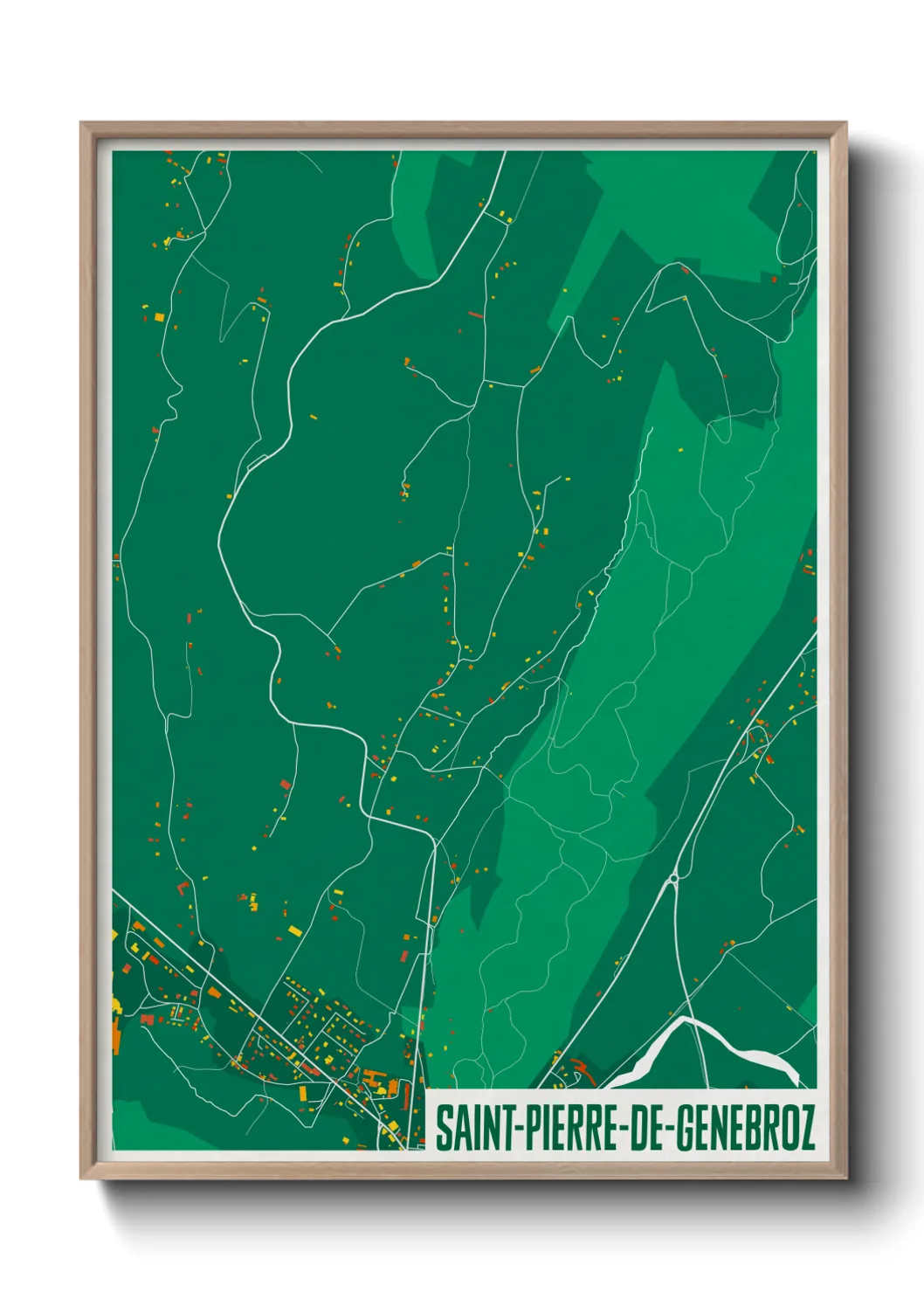 Une affiche de carte sur Saint-Pierre-de-Genebroz