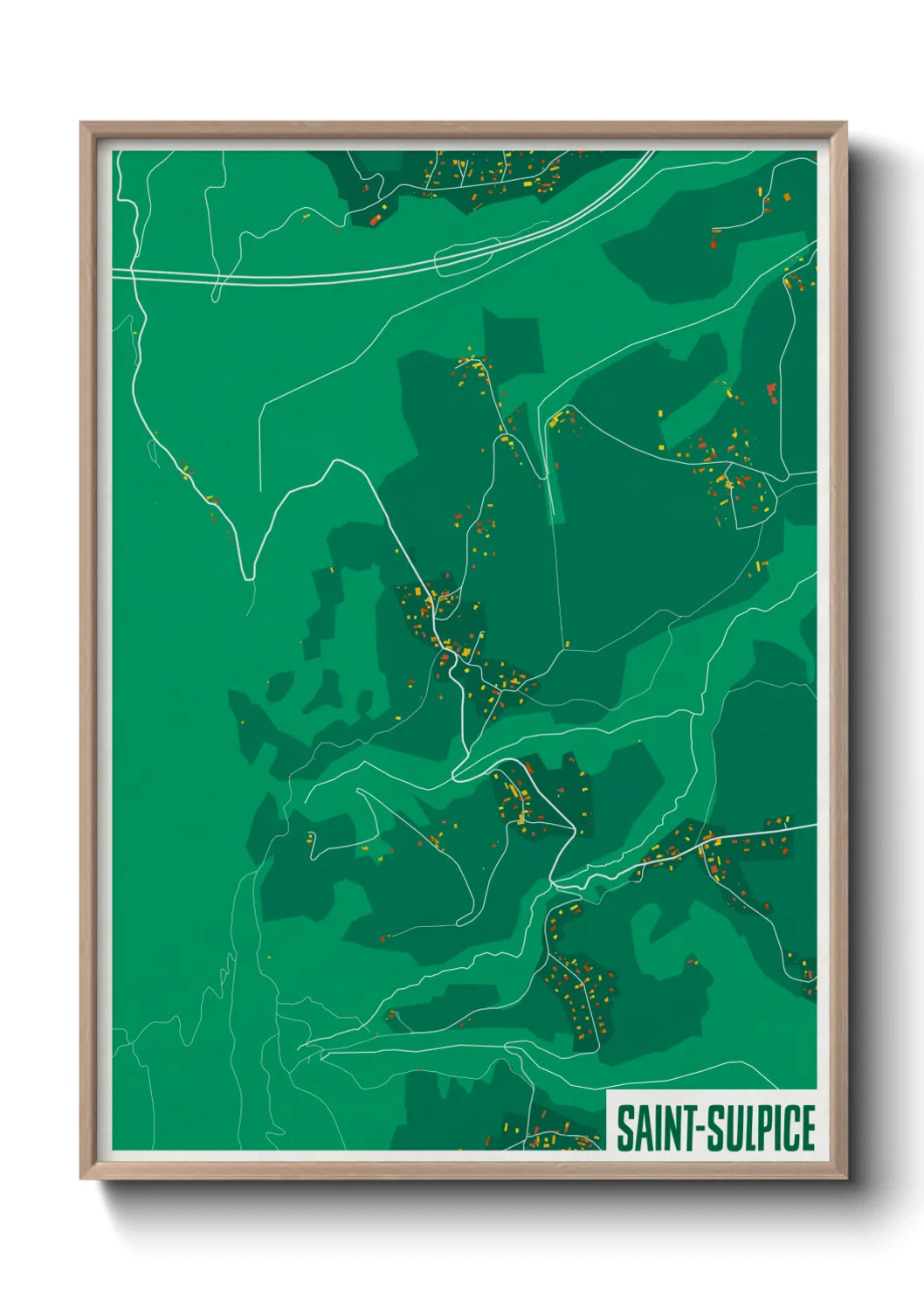 Une affiche de carte sur Saint-Sulpice