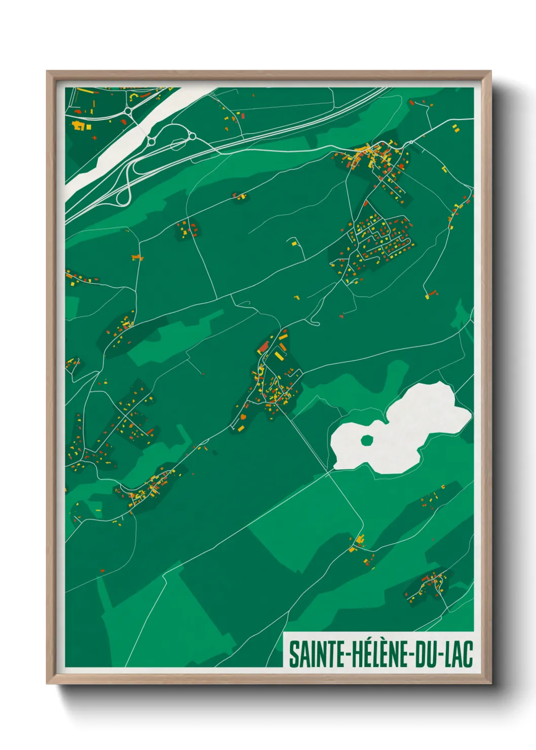 Une affiche de carte sur Sainte-Hélène-du-Lac
