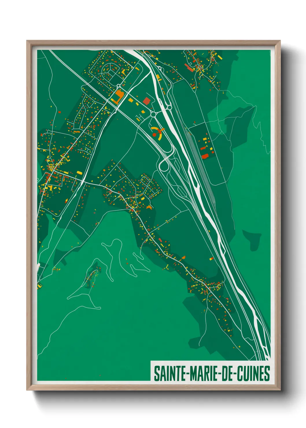 Une affiche de carte sur Sainte-Marie-de-Cuines