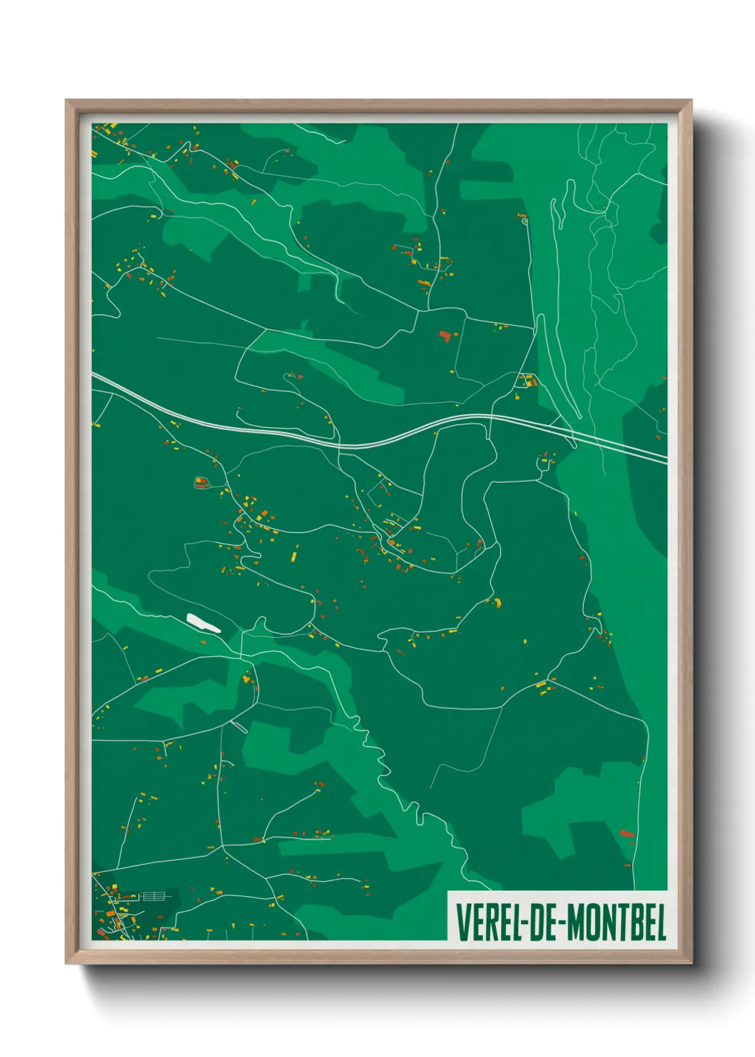 Une affiche de carte sur Verel-de-Montbel