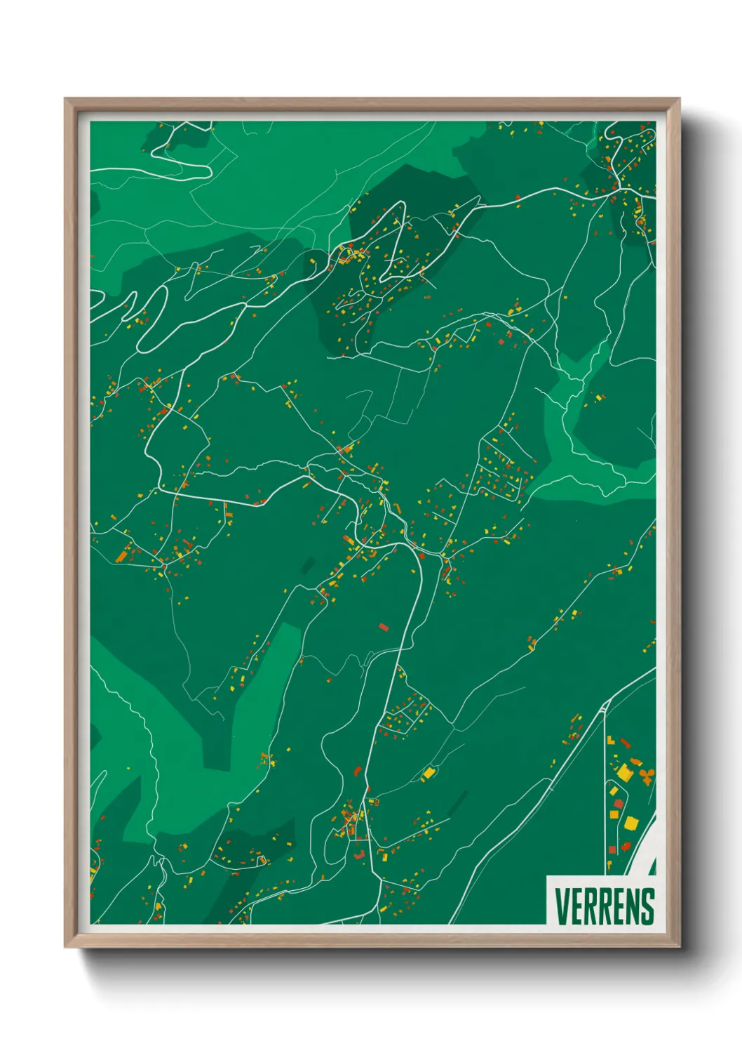 Une affiche de carte sur Verrens
