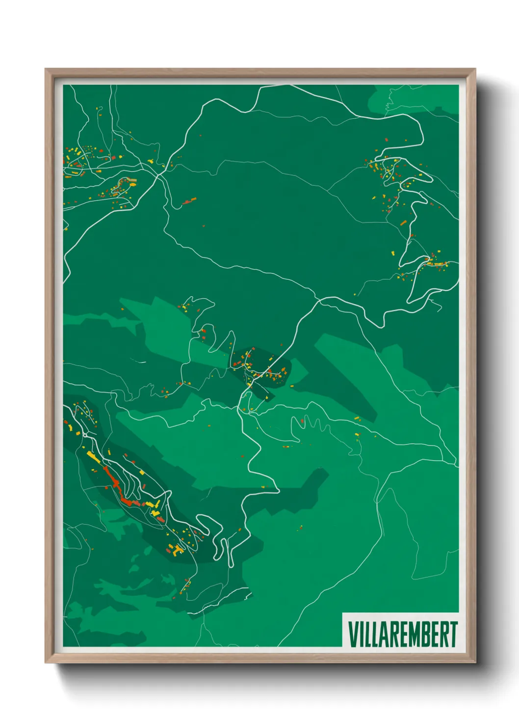Une affiche de carte sur Villarembert