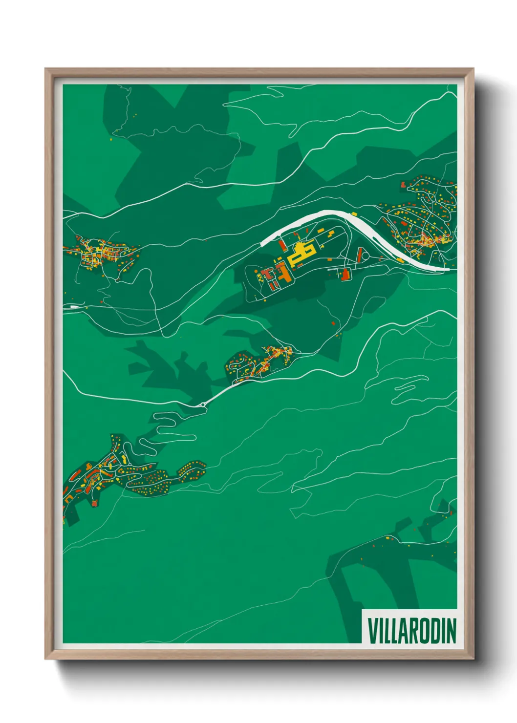 Une affiche de carte sur Villarodin