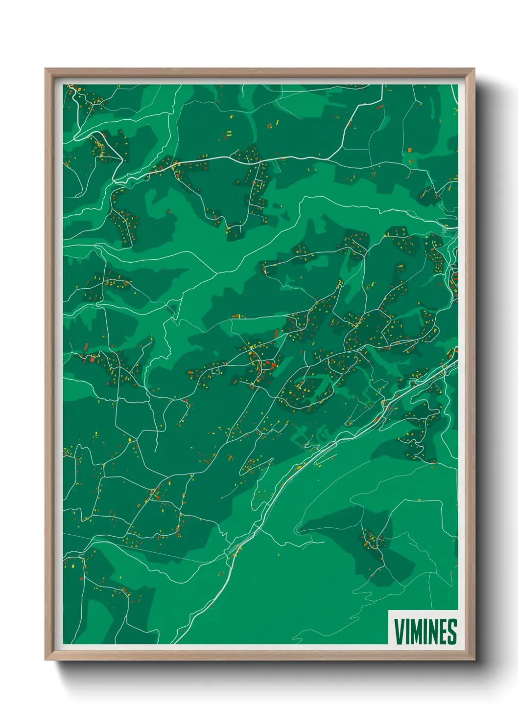 Une affiche de carte sur Vimines