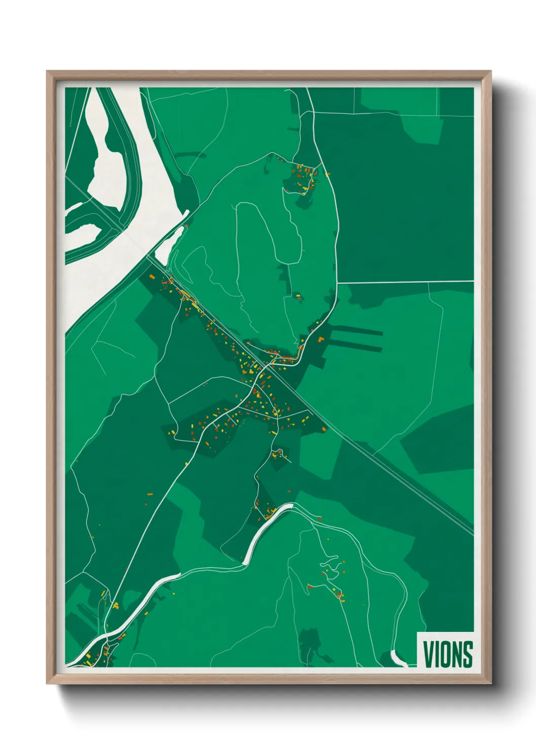 Une affiche de carte sur Vions