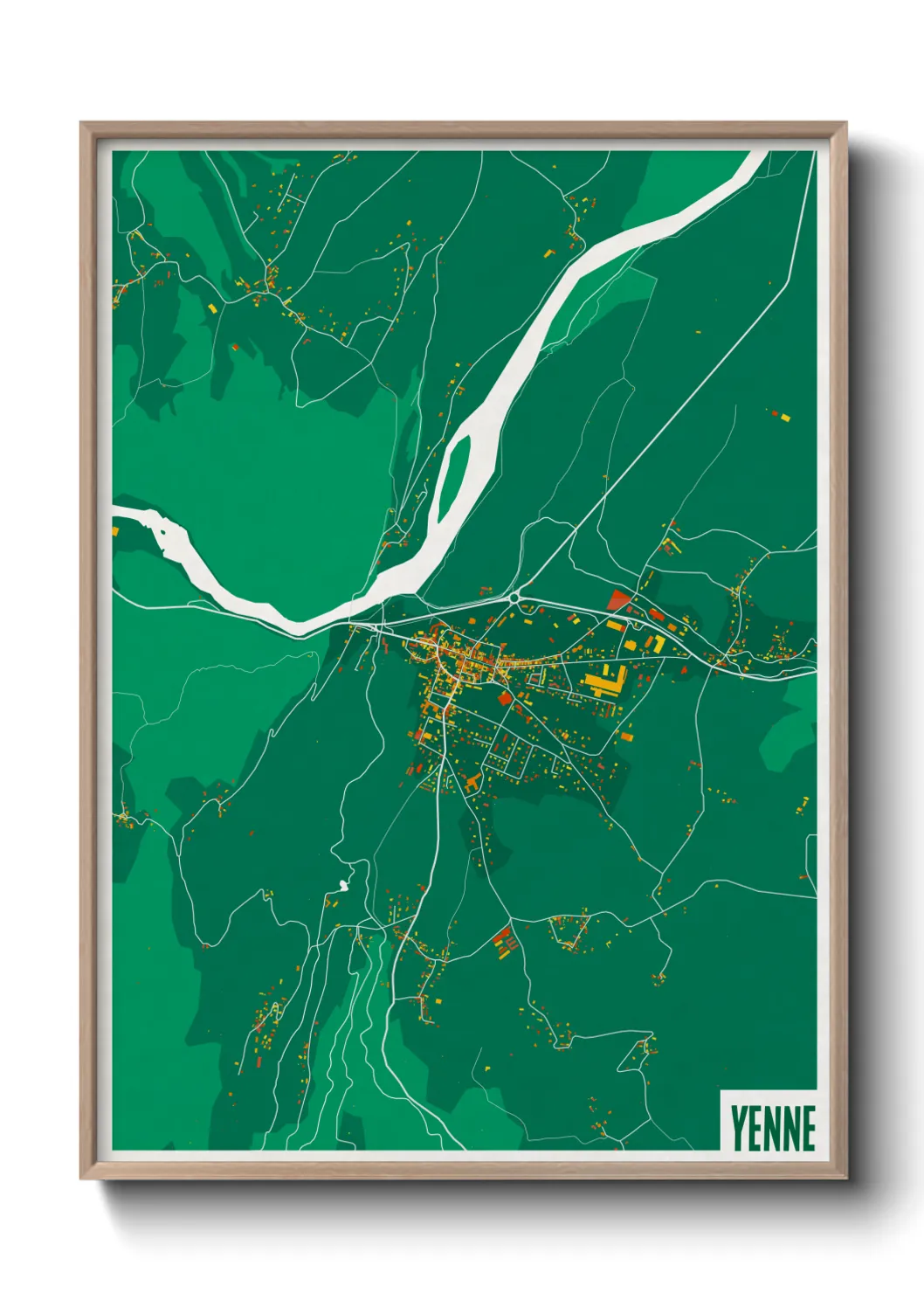 Une affiche de carte sur Yenne