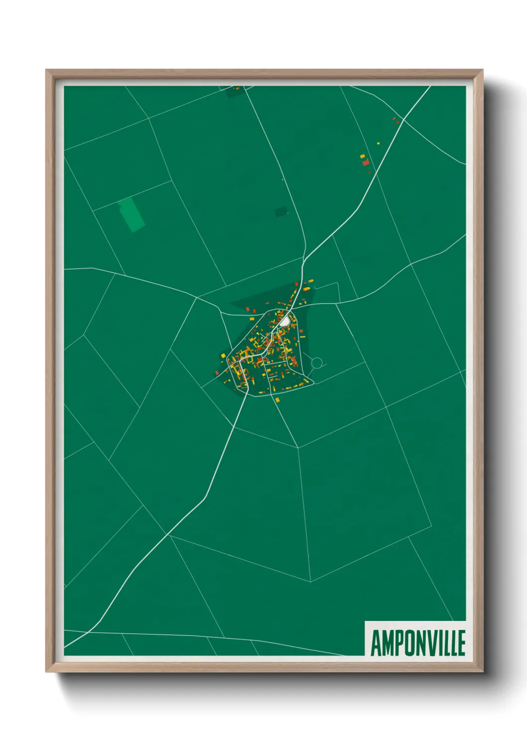 Une affiche de carte sur Amponville