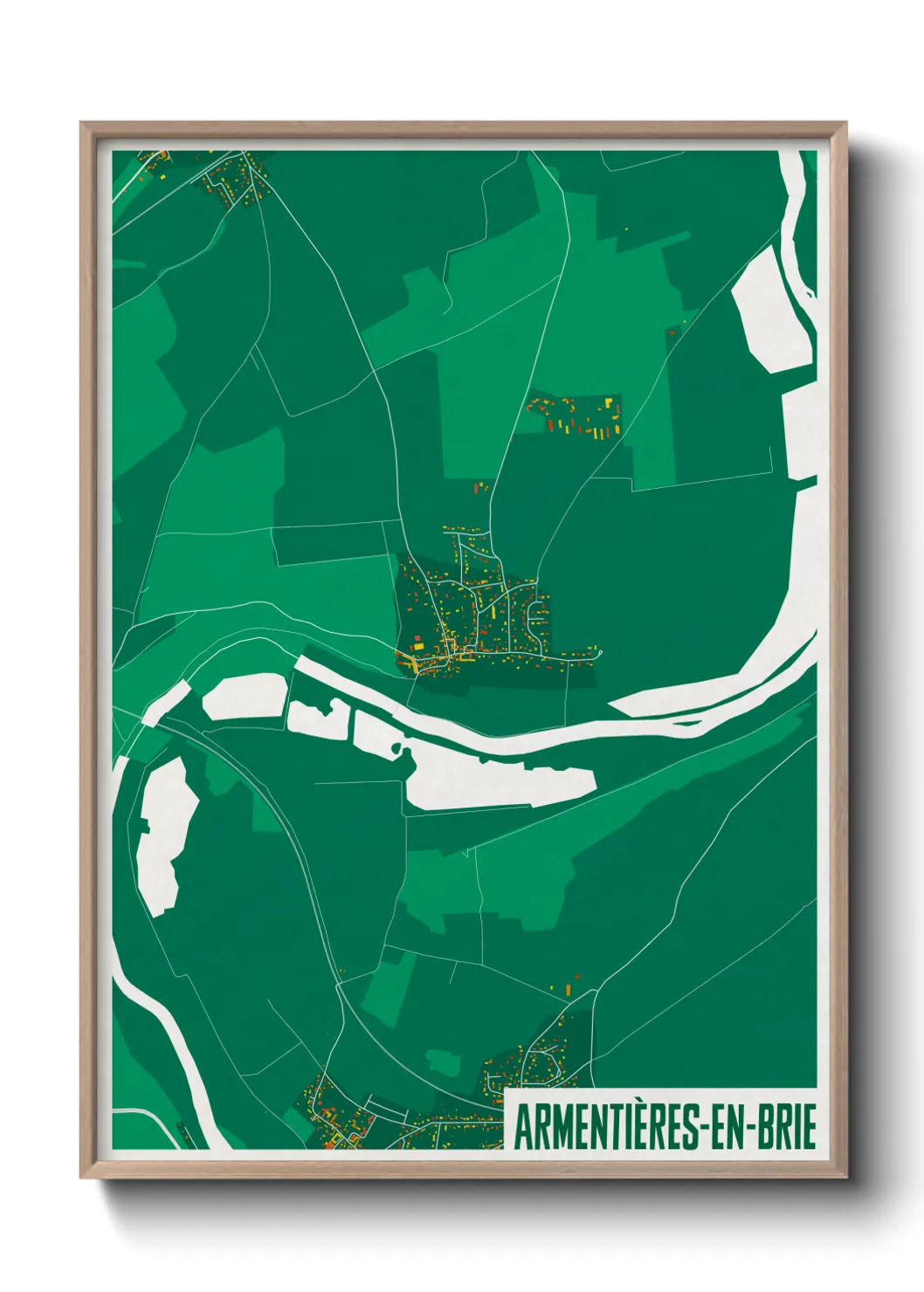 Une affiche de carte sur Armentières-en-Brie