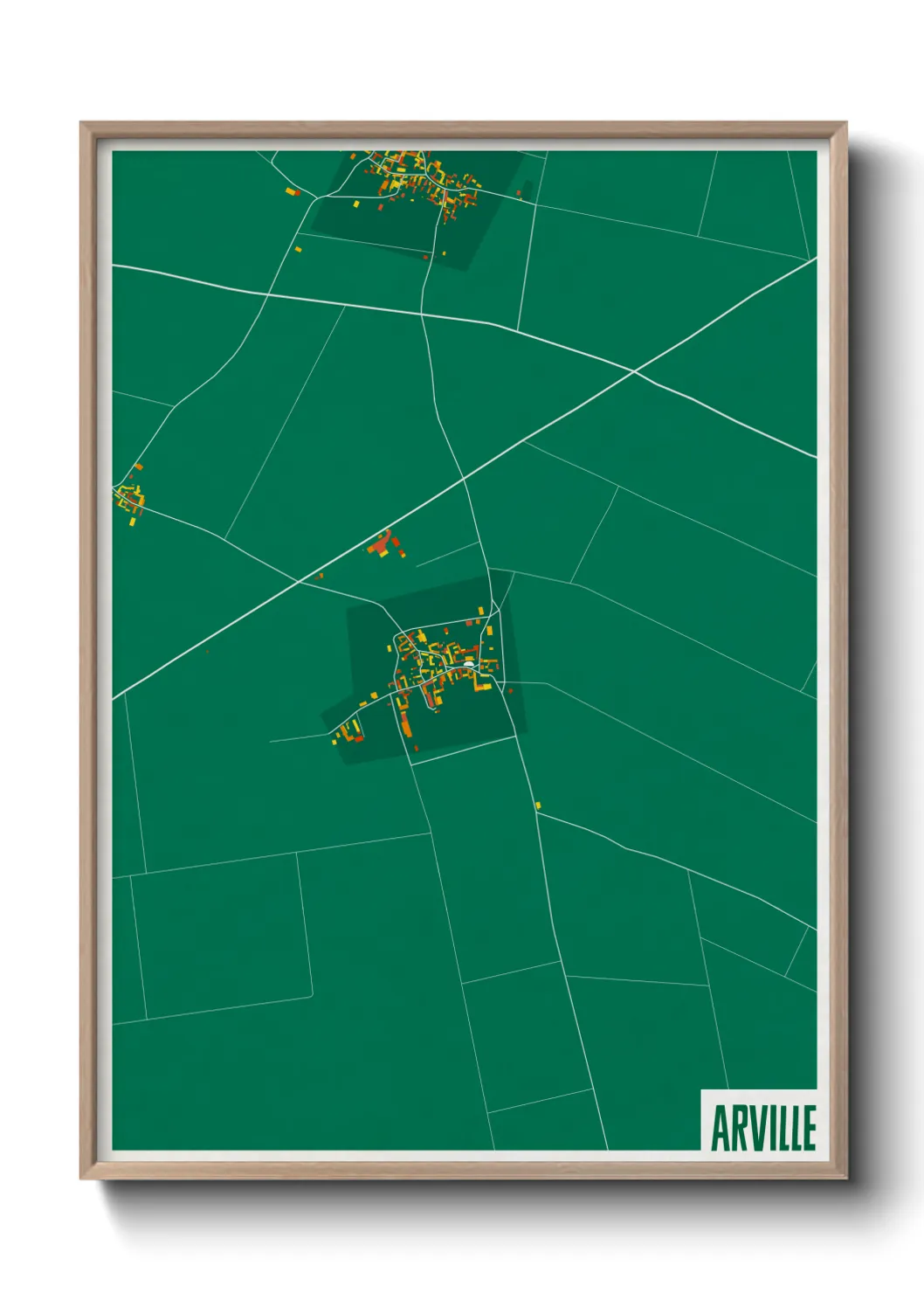 Une affiche de carte sur Arville