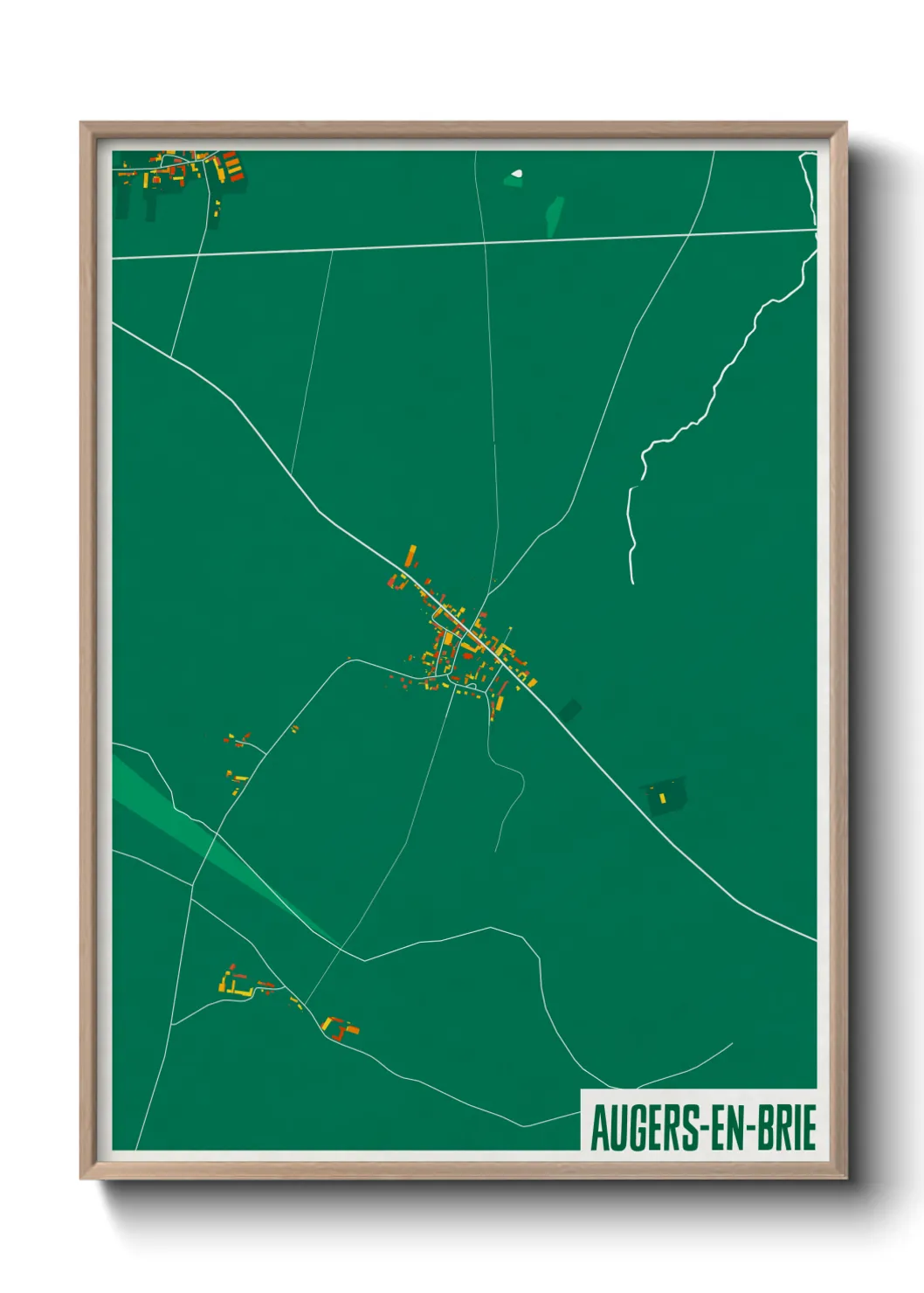 Une affiche de carte sur Augers-en-Brie