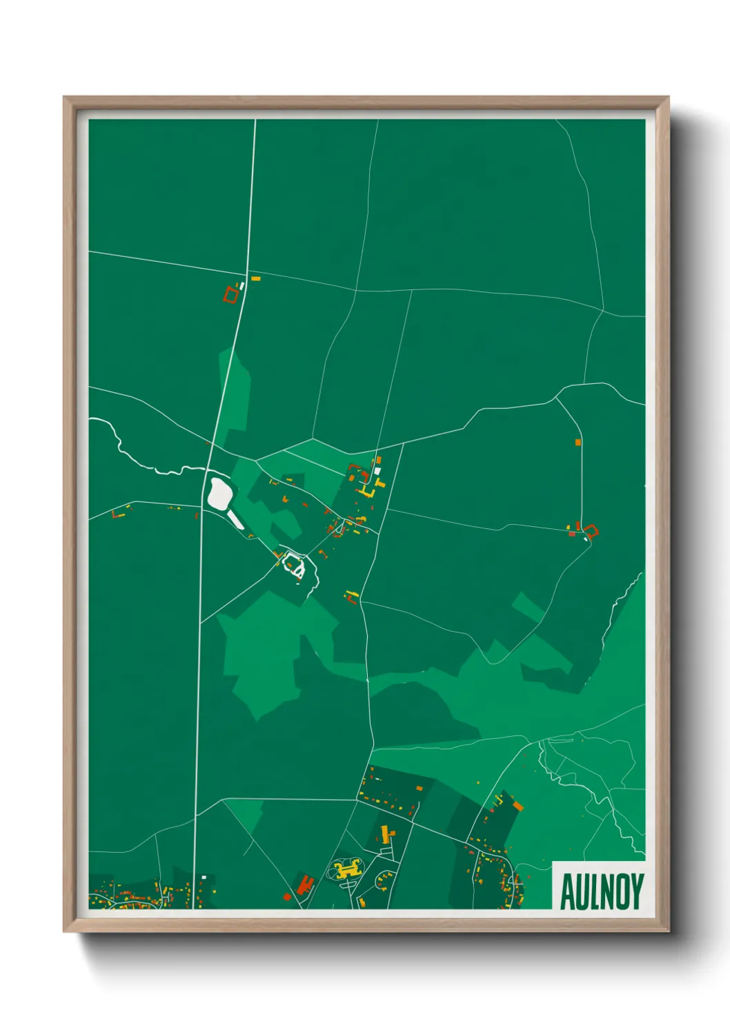 Une affiche de carte sur Aulnoy