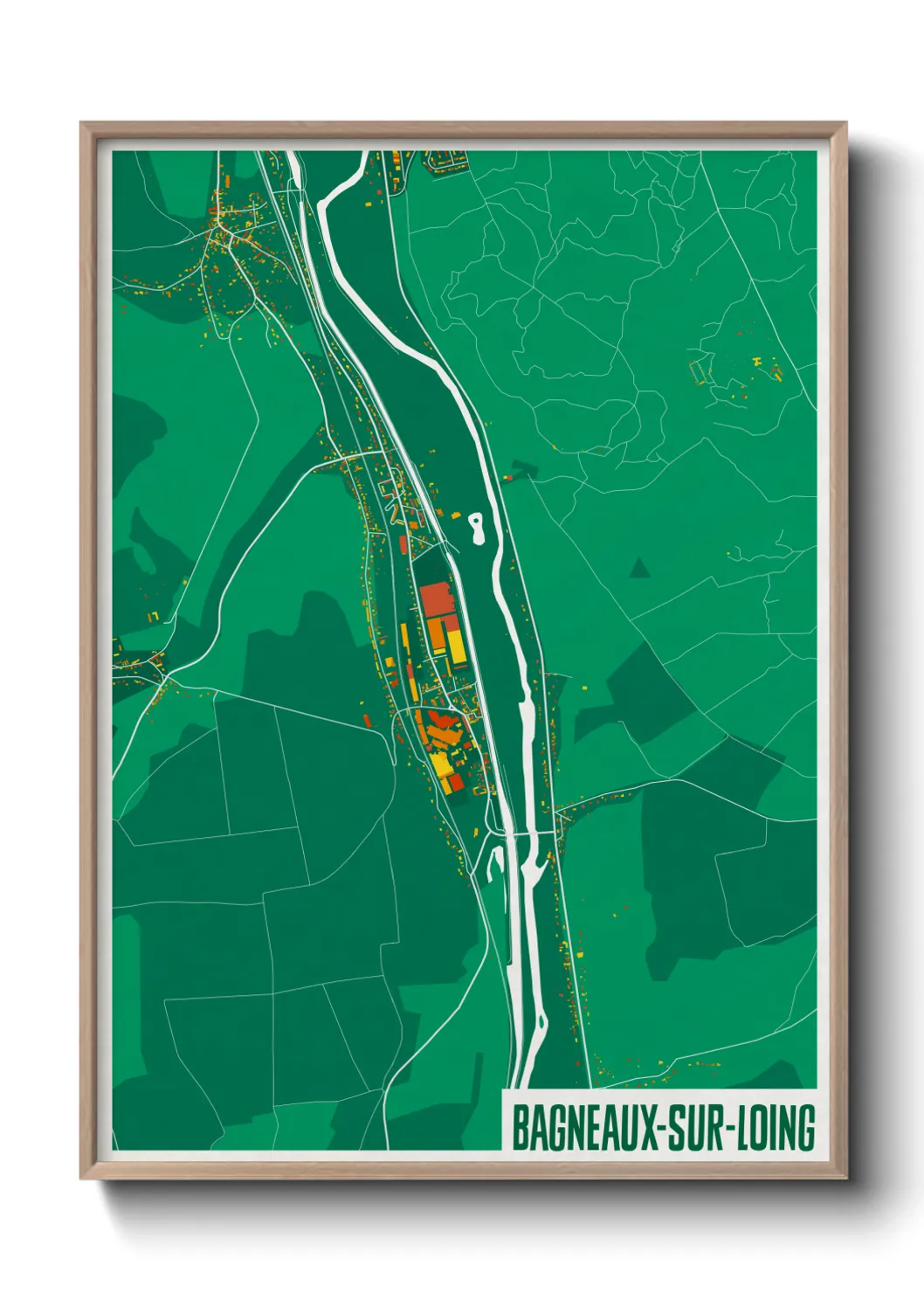 Une affiche de carte sur Bagneaux-sur-Loing