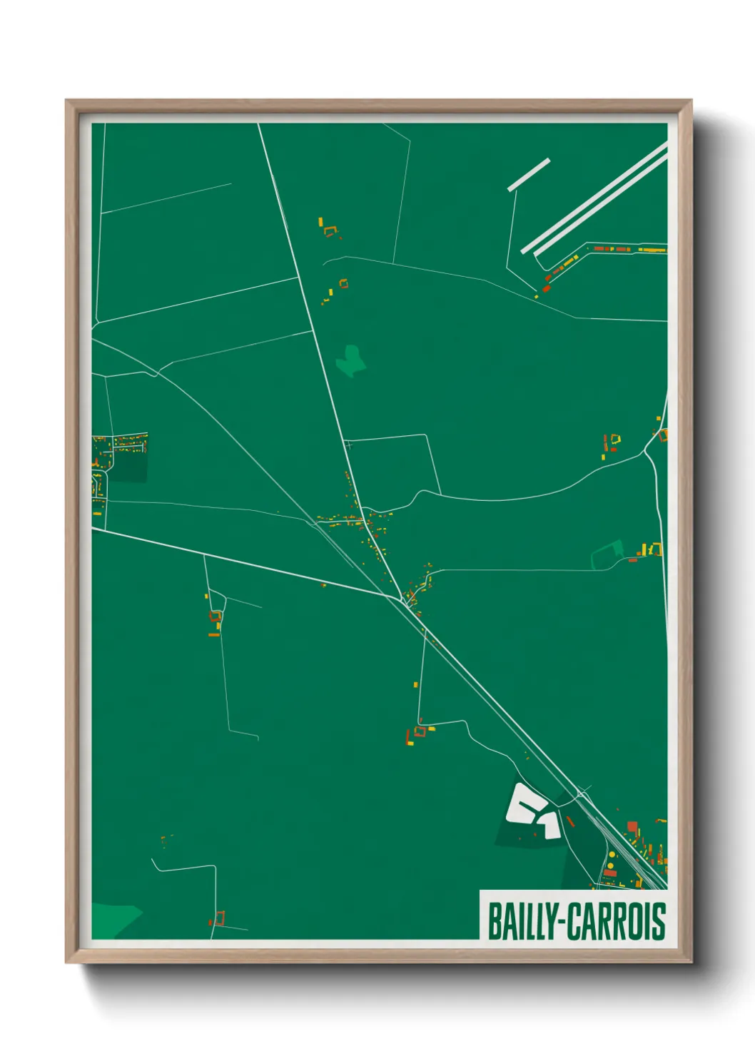 Une affiche de carte sur Bailly-Carrois