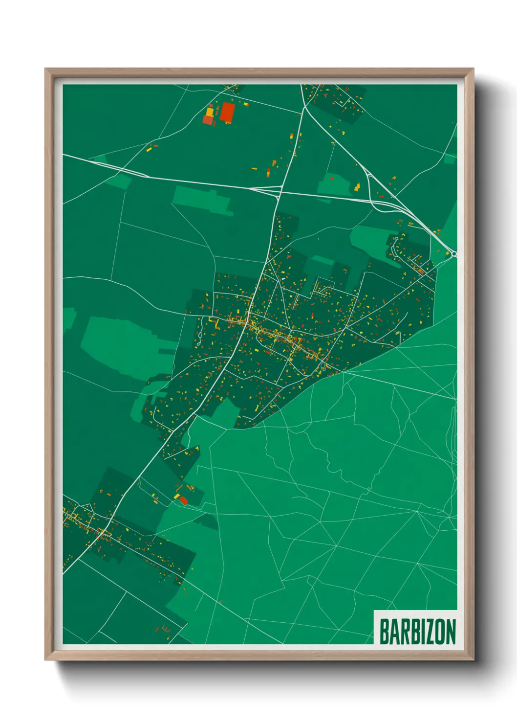 Une affiche de carte sur Barbizon