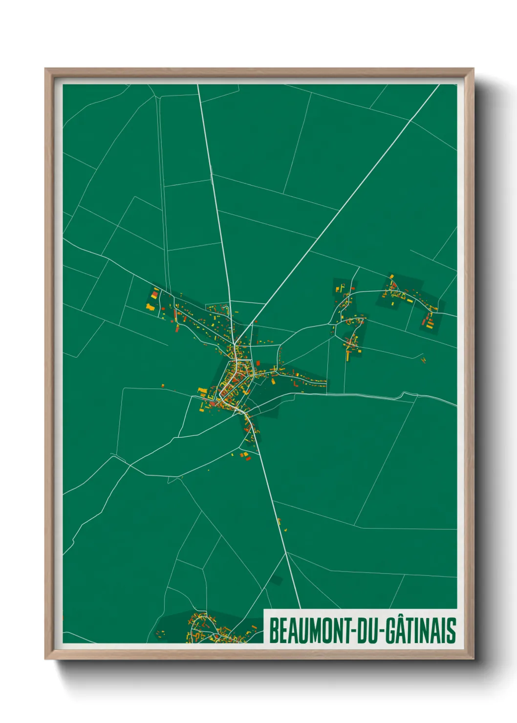 Une affiche de carte sur Beaumont-du-Gâtinais