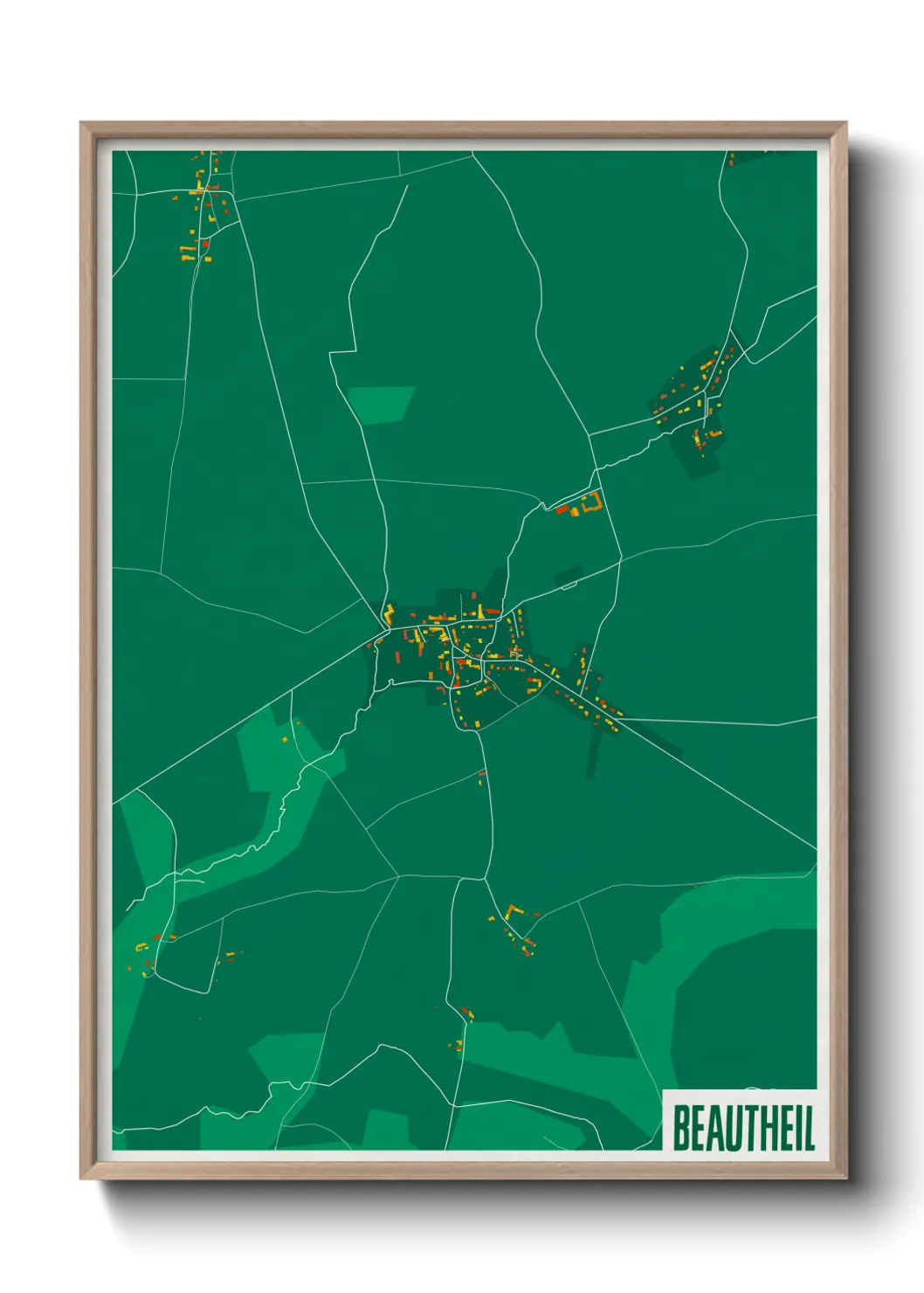 Une affiche de carte sur Beautheil