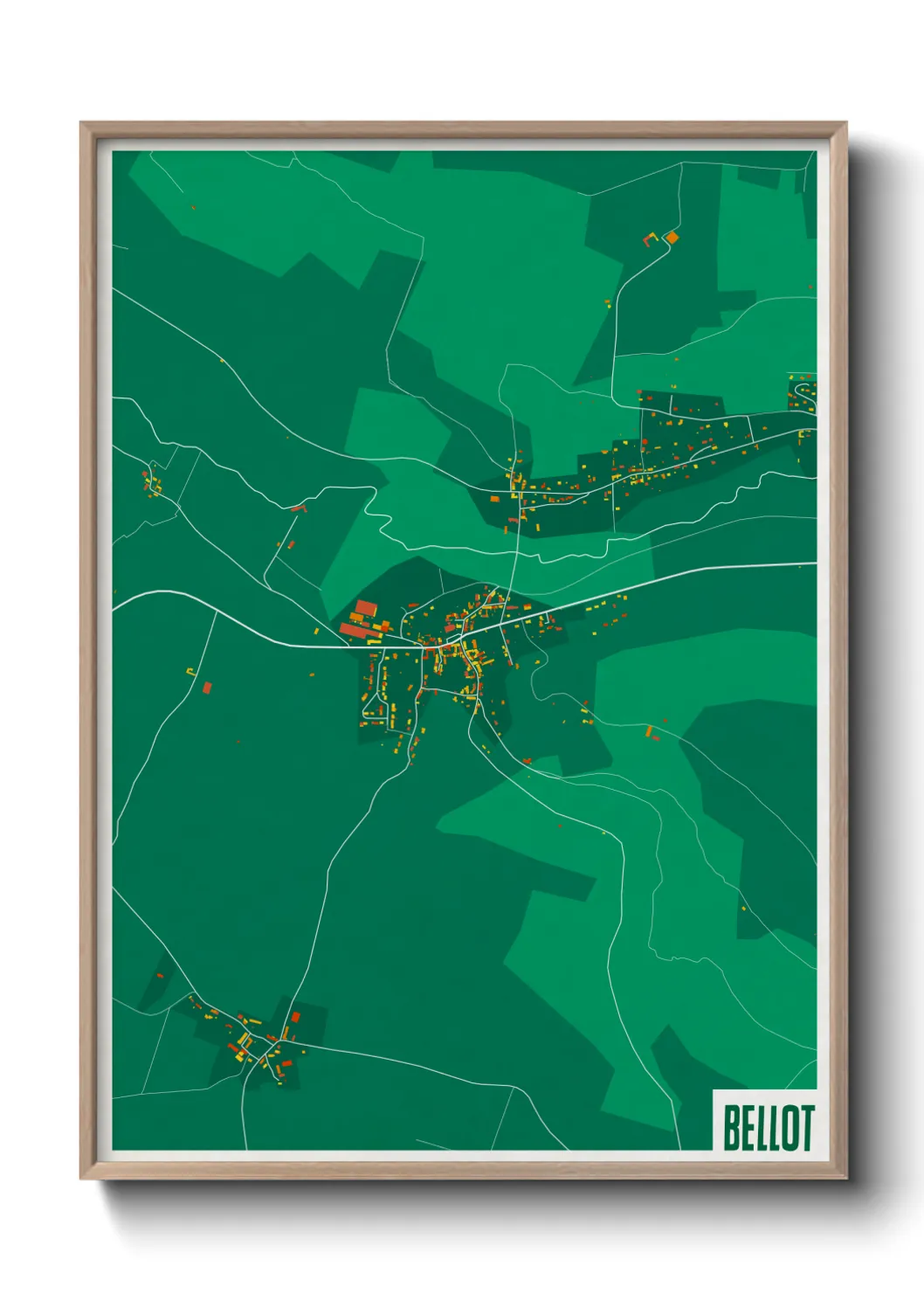 Une affiche de carte sur Bellot