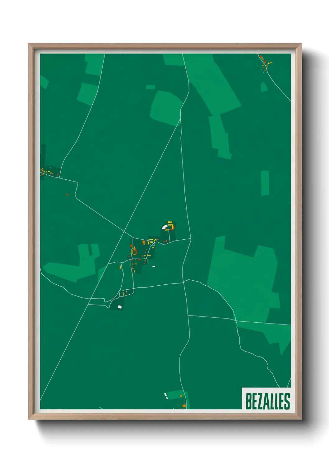 Une affiche de carte sur Bezalles