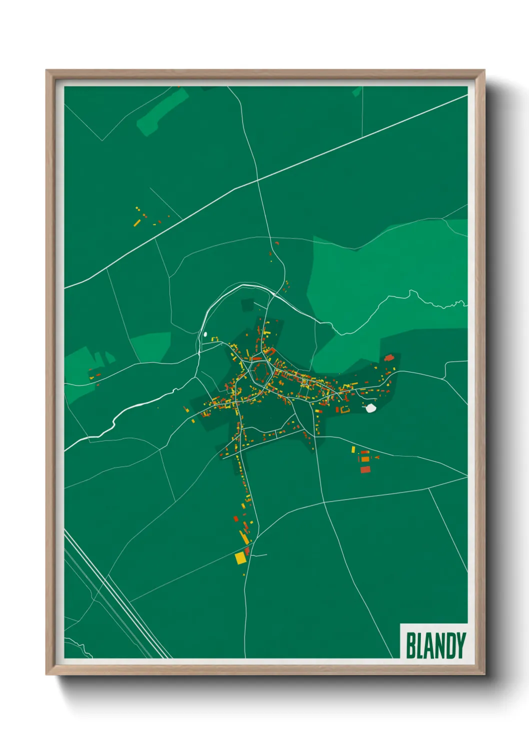 Une affiche de carte sur Blandy