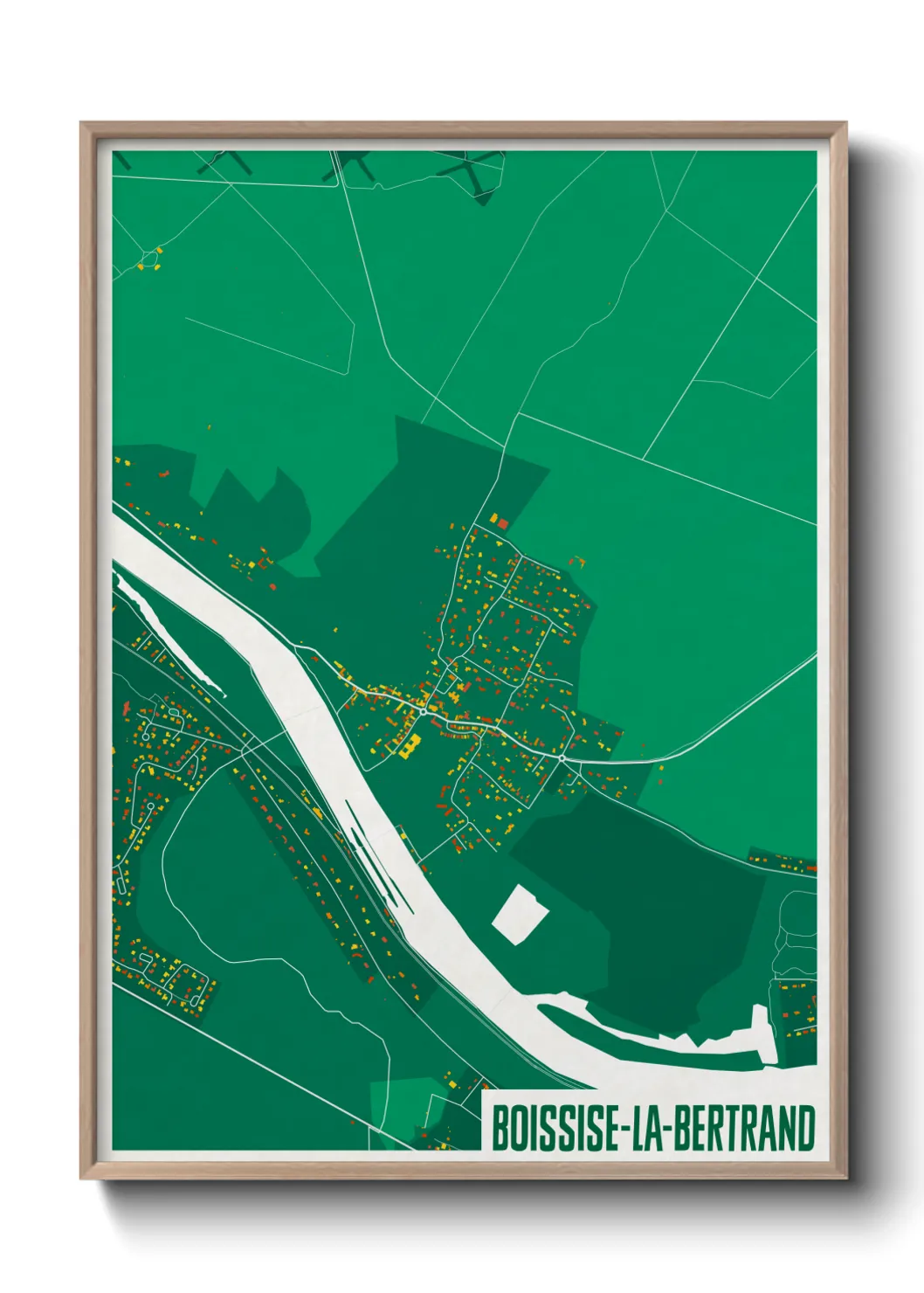 Une affiche de carte sur Boissise-la-Bertrand