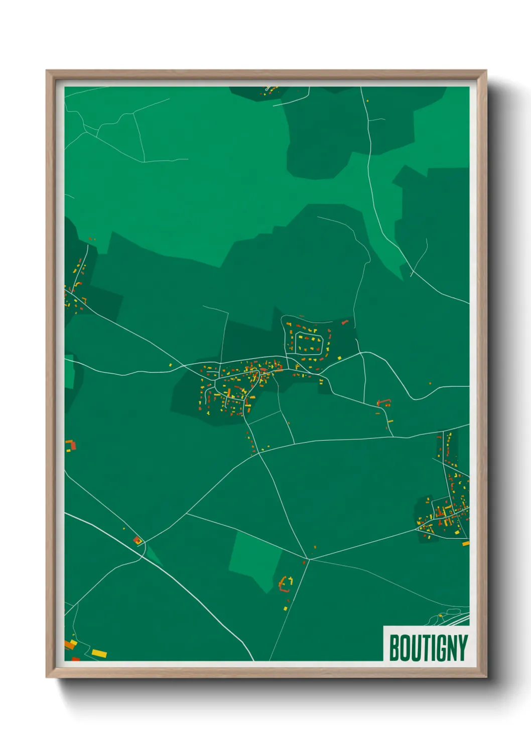 Une affiche de carte sur Boutigny