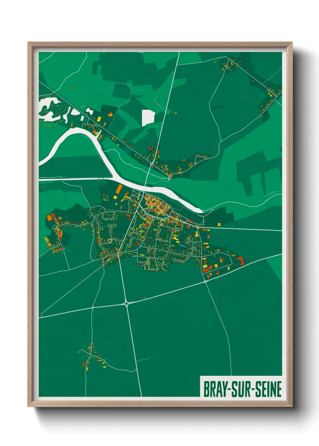 Une affiche de carte sur Bray-sur-Seine