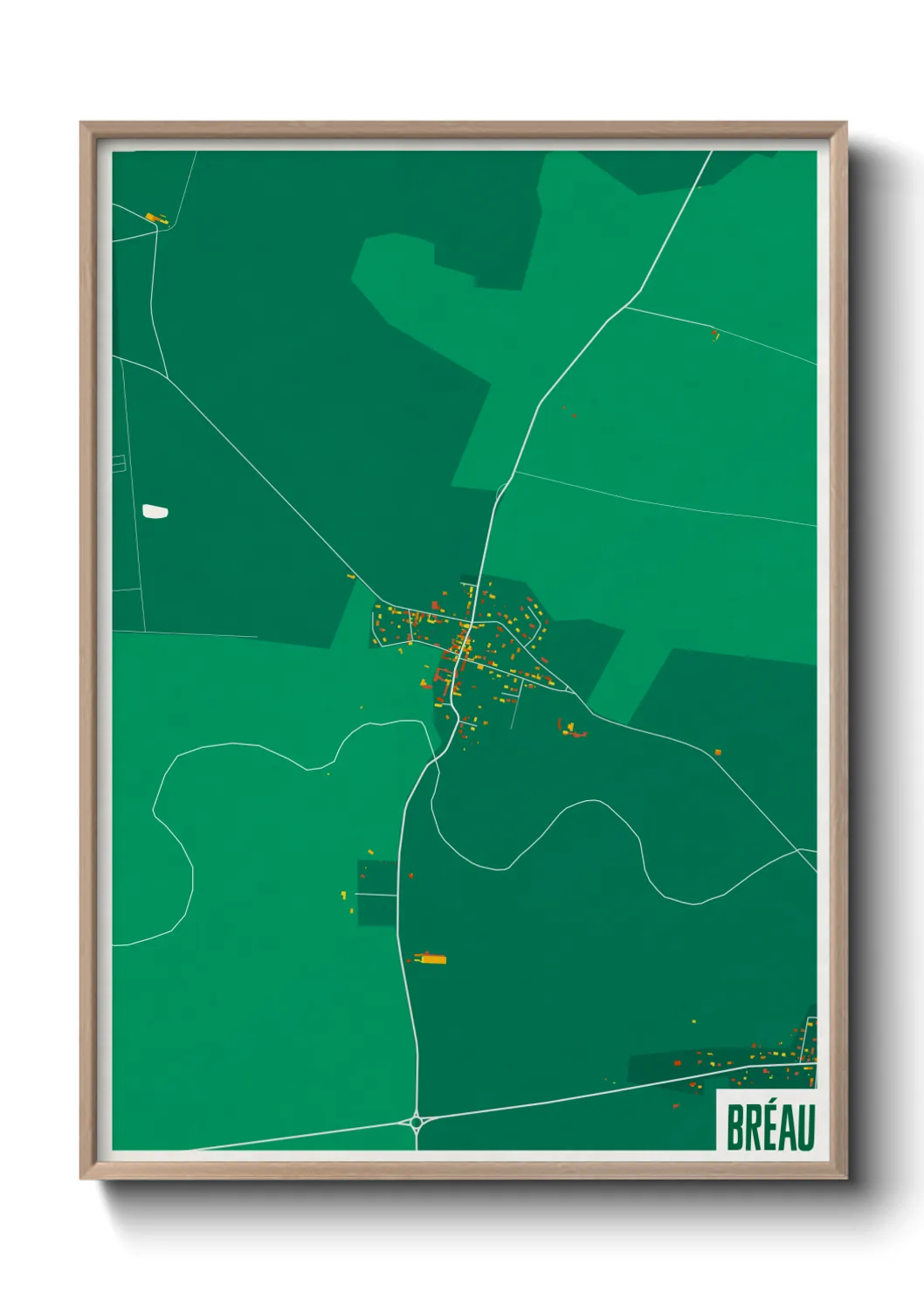 Une affiche de carte sur Bréau