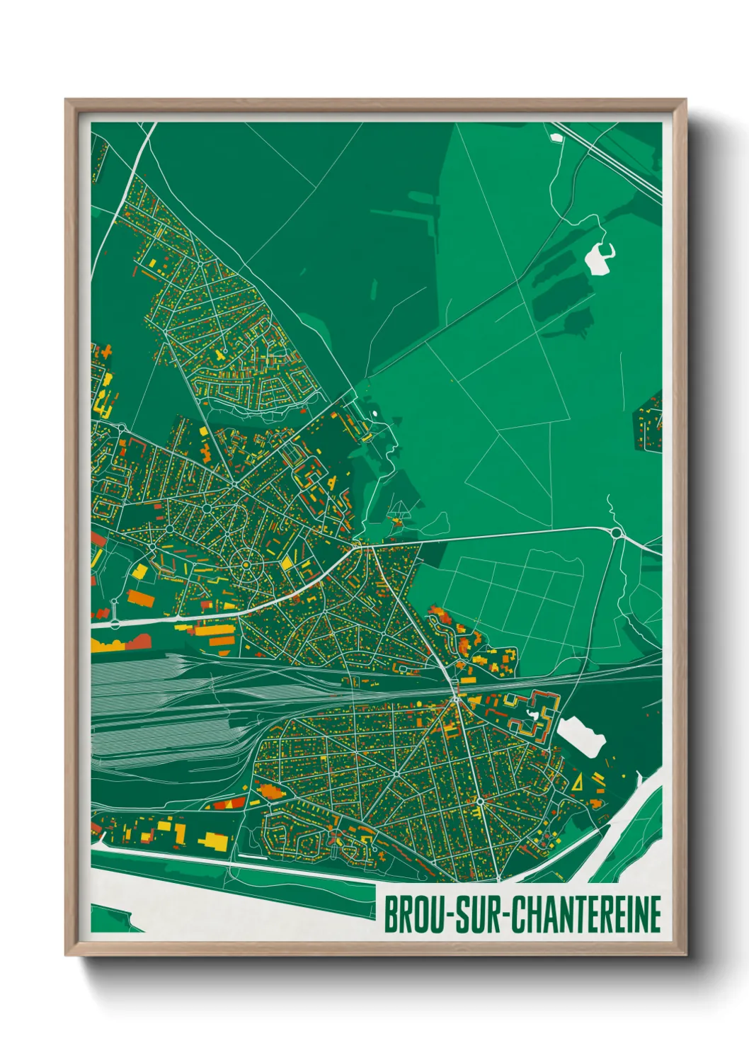 Une affiche de carte sur Brou-sur-Chantereine