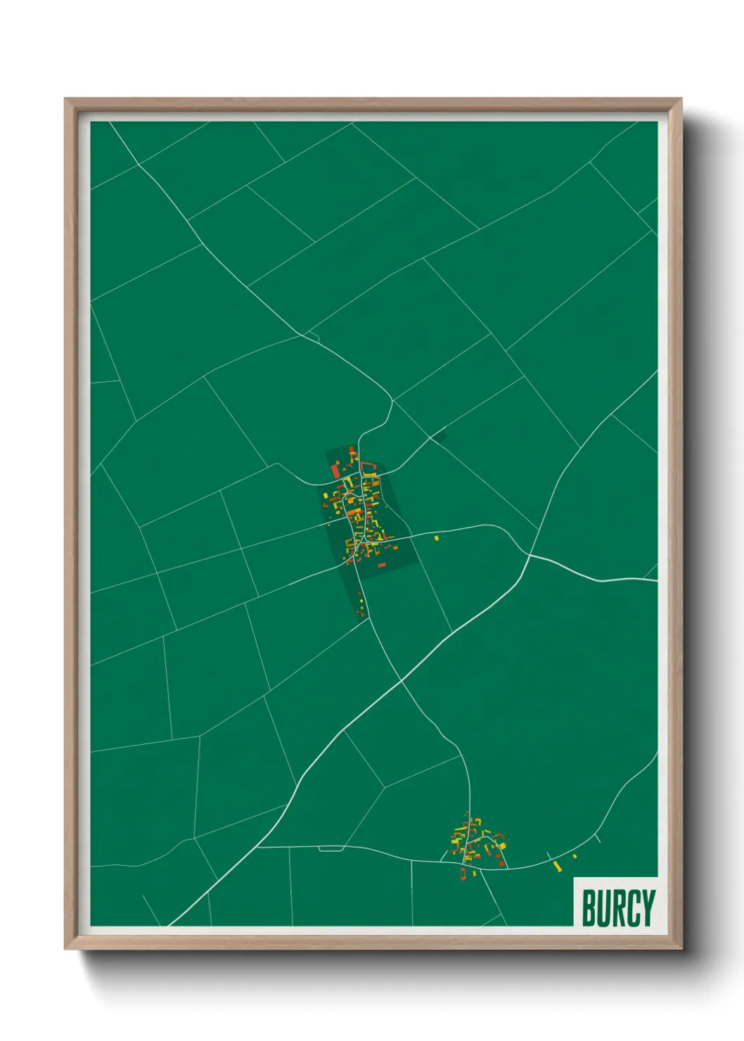 Une affiche de carte sur Burcy