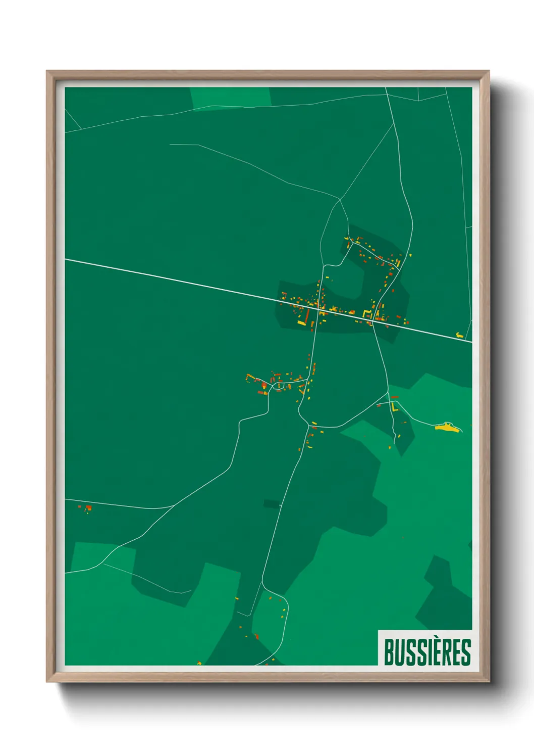 Une affiche de carte sur Bussières