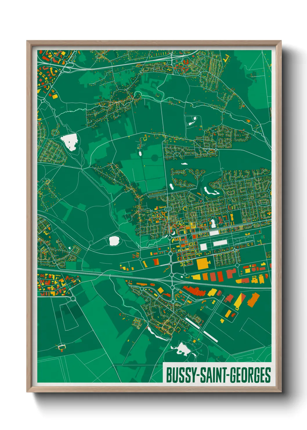 Une affiche de carte sur Bussy-Saint-Georges