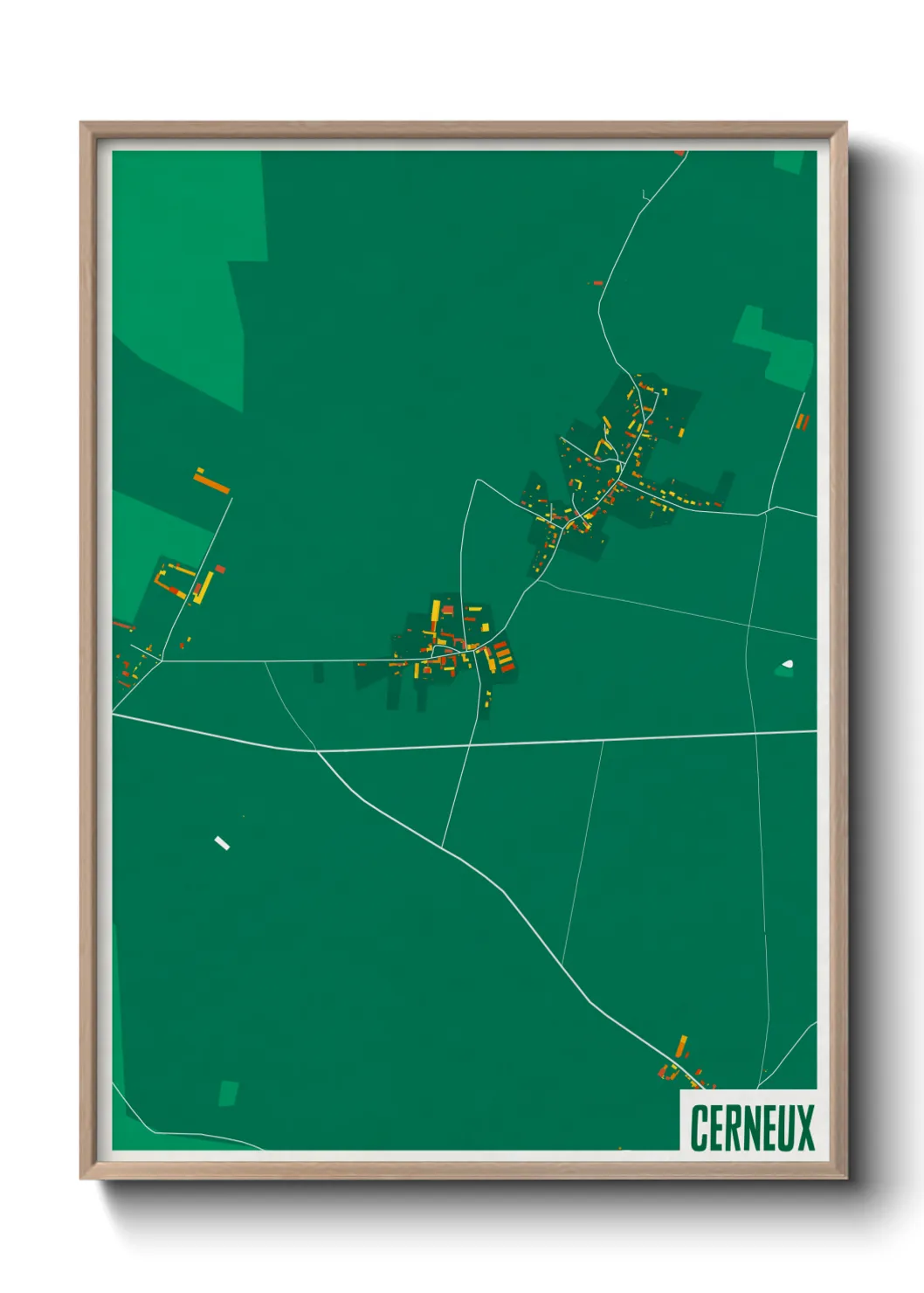 Une affiche de carte sur Cerneux