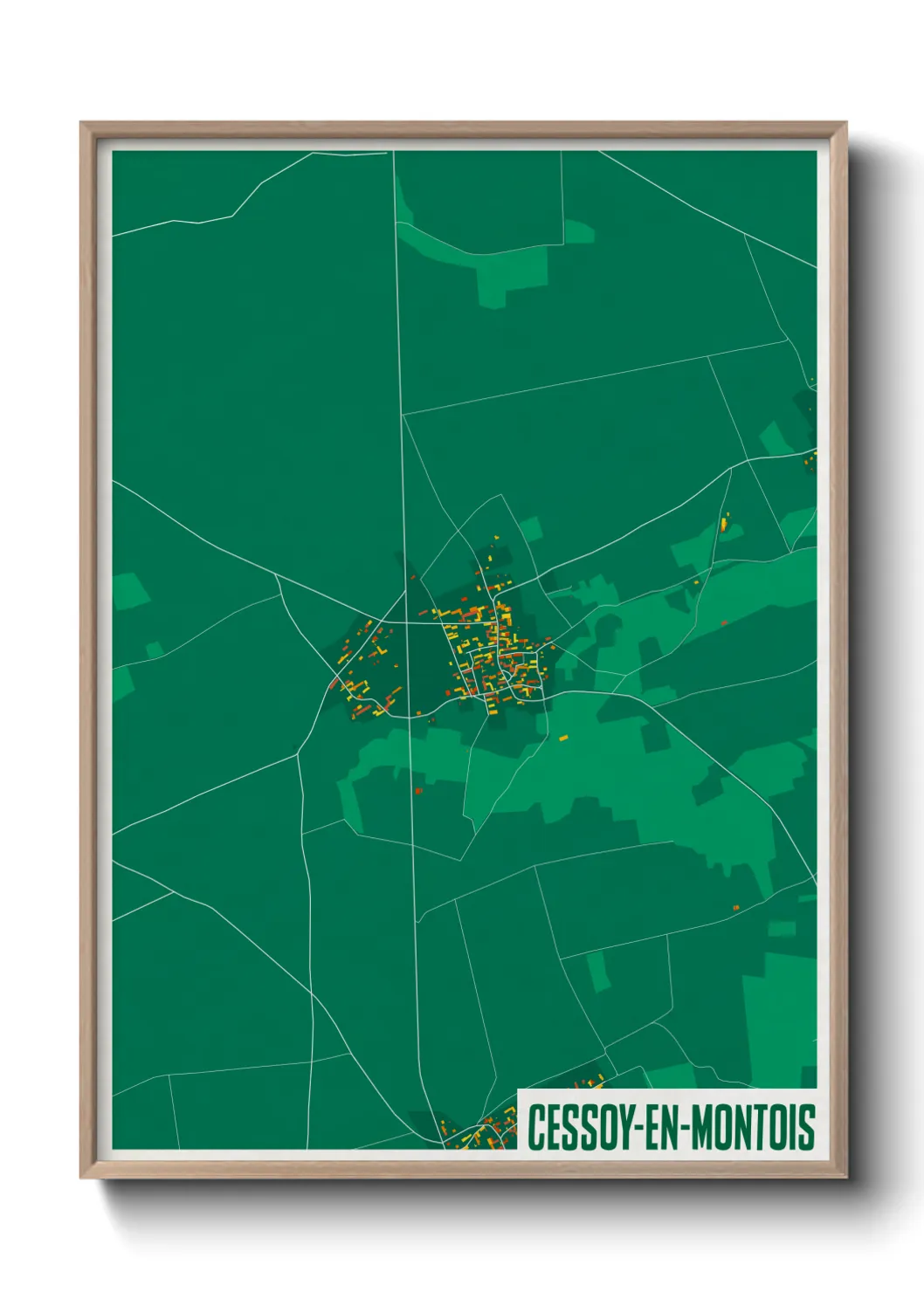 Une affiche de carte sur Cessoy-en-Montois