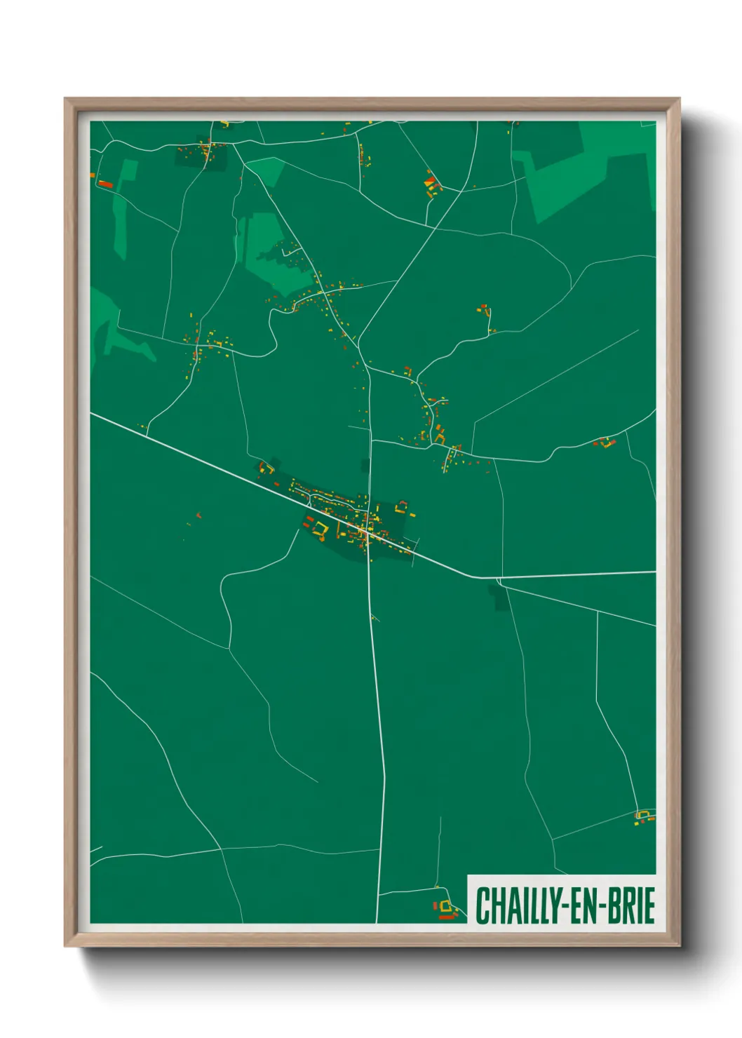 Une affiche de carte sur Chailly-en-Brie
