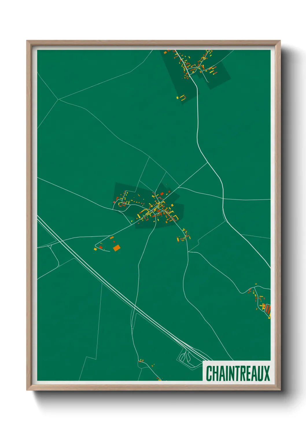 Une affiche de carte sur Chaintreaux